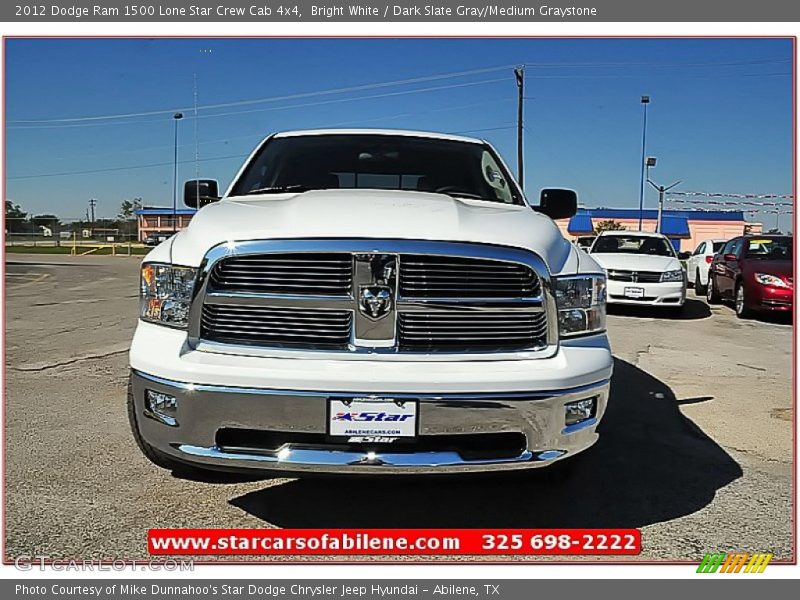 Bright White / Dark Slate Gray/Medium Graystone 2012 Dodge Ram 1500 Lone Star Crew Cab 4x4
