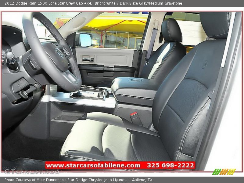 Bright White / Dark Slate Gray/Medium Graystone 2012 Dodge Ram 1500 Lone Star Crew Cab 4x4