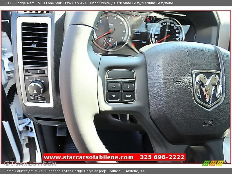 Bright White / Dark Slate Gray/Medium Graystone 2012 Dodge Ram 1500 Lone Star Crew Cab 4x4