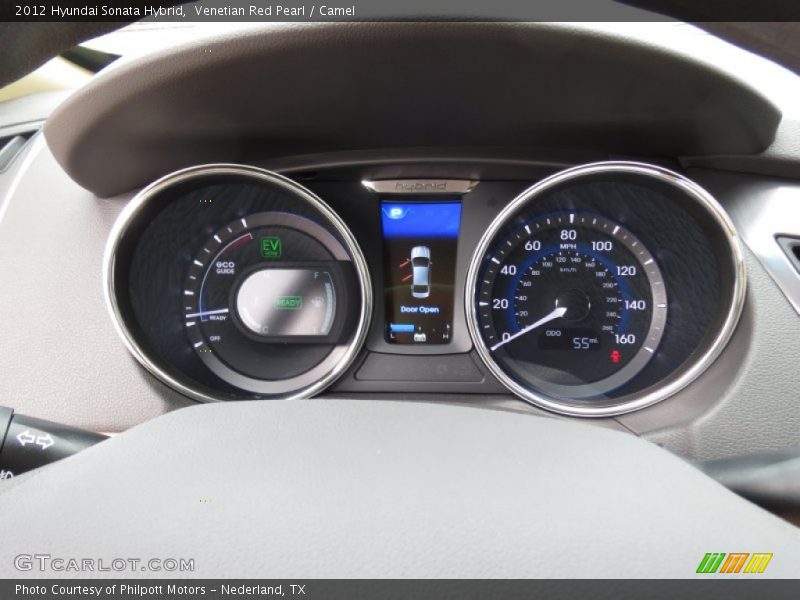Venetian Red Pearl / Camel 2012 Hyundai Sonata Hybrid