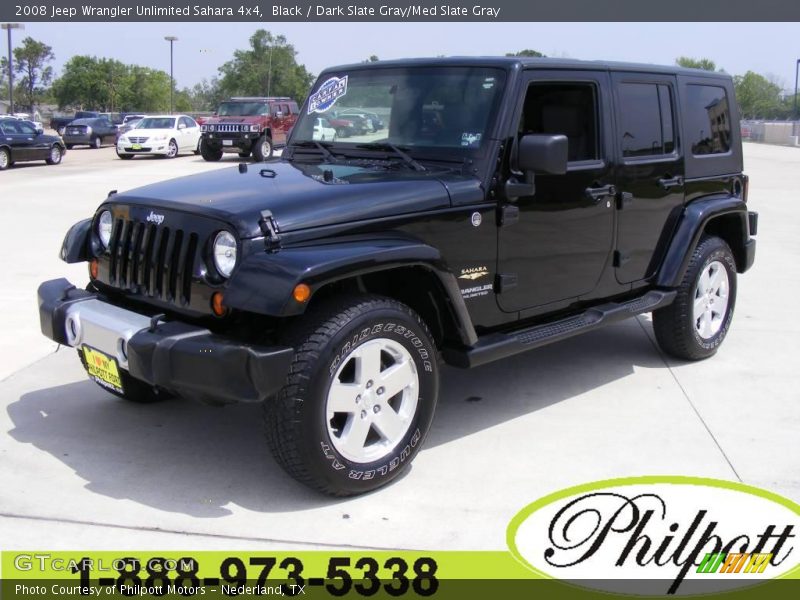 Black / Dark Slate Gray/Med Slate Gray 2008 Jeep Wrangler Unlimited Sahara 4x4