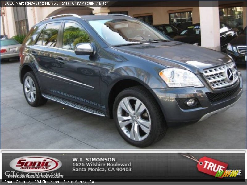 Steel Grey Metallic / Black 2010 Mercedes-Benz ML 350