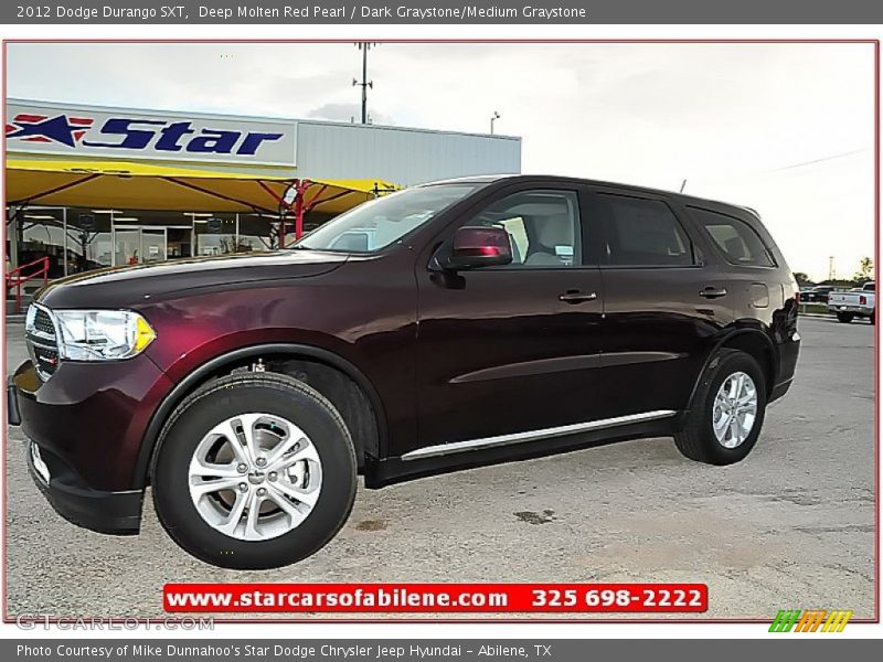 Deep Molten Red Pearl / Dark Graystone/Medium Graystone 2012 Dodge Durango SXT