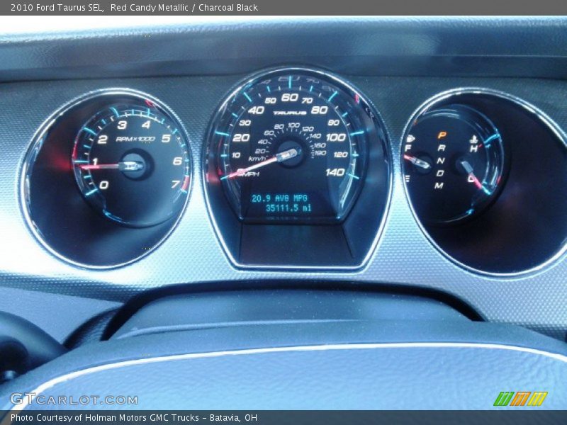 Red Candy Metallic / Charcoal Black 2010 Ford Taurus SEL
