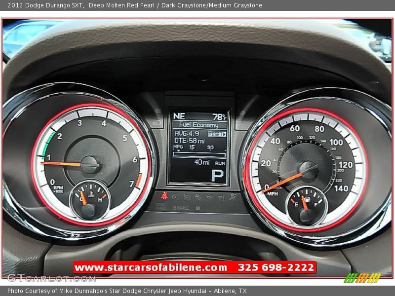 Deep Molten Red Pearl / Dark Graystone/Medium Graystone 2012 Dodge Durango SXT