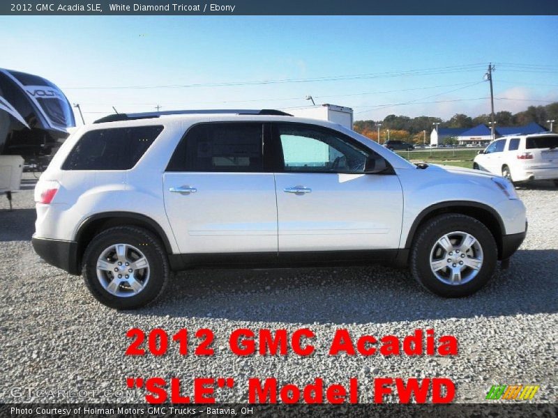 White Diamond Tricoat / Ebony 2012 GMC Acadia SLE