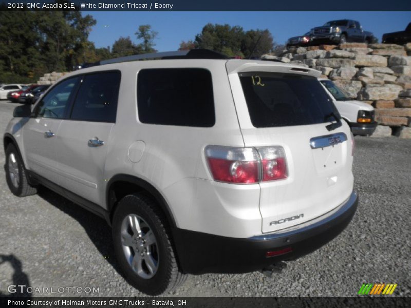 White Diamond Tricoat / Ebony 2012 GMC Acadia SLE