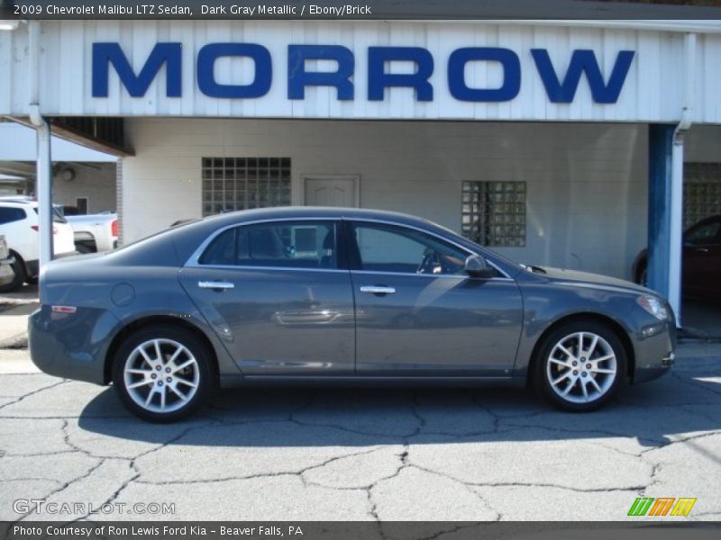 Dark Gray Metallic / Ebony/Brick 2009 Chevrolet Malibu LTZ Sedan
