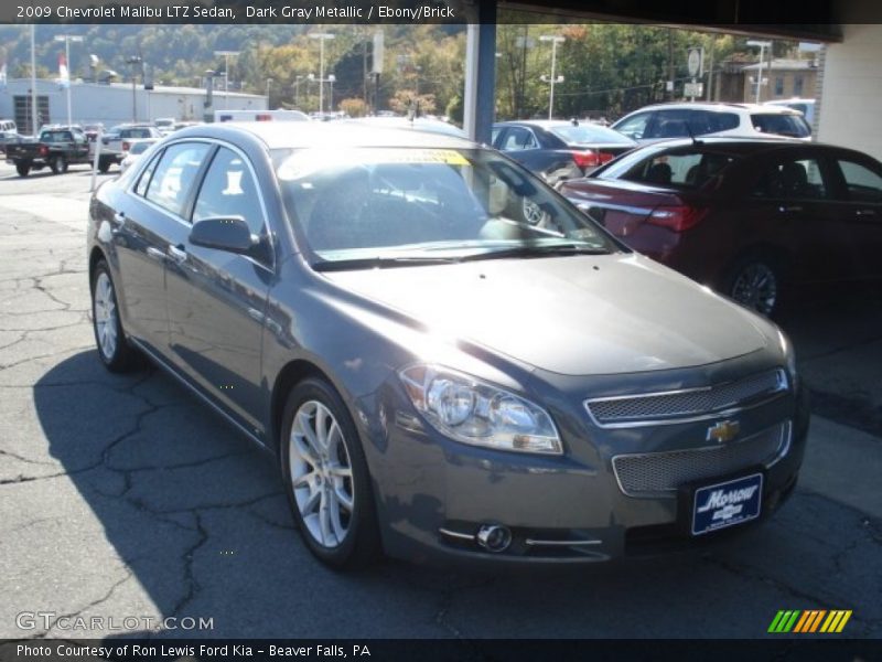 Dark Gray Metallic / Ebony/Brick 2009 Chevrolet Malibu LTZ Sedan