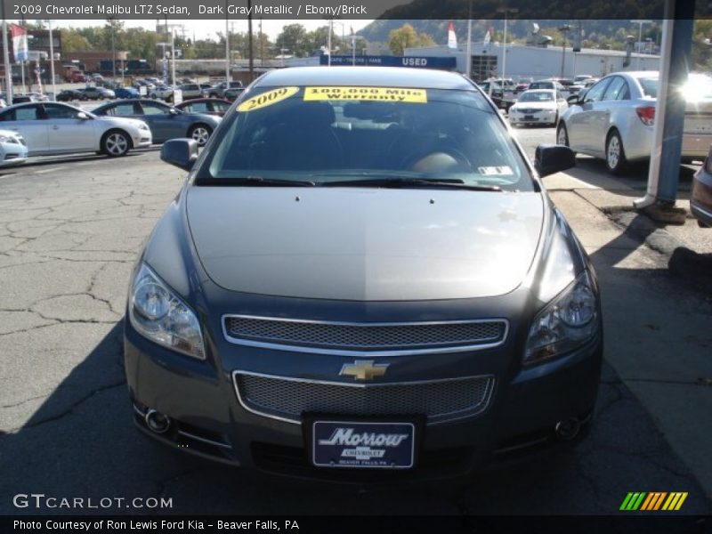 Dark Gray Metallic / Ebony/Brick 2009 Chevrolet Malibu LTZ Sedan