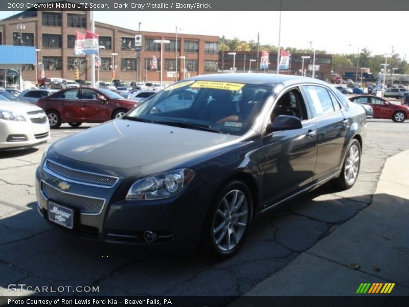 Dark Gray Metallic / Ebony/Brick 2009 Chevrolet Malibu LTZ Sedan