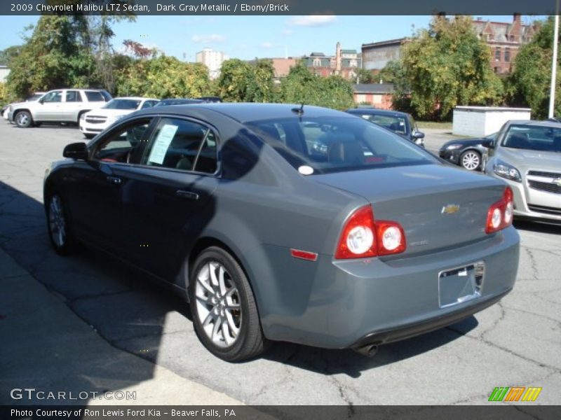 Dark Gray Metallic / Ebony/Brick 2009 Chevrolet Malibu LTZ Sedan