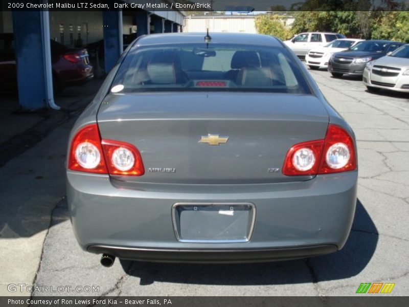 Dark Gray Metallic / Ebony/Brick 2009 Chevrolet Malibu LTZ Sedan