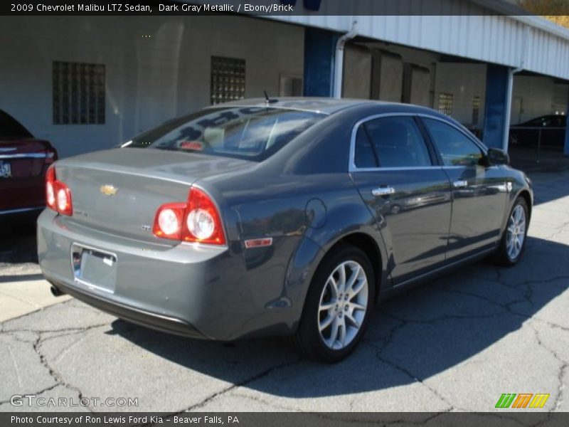 Dark Gray Metallic / Ebony/Brick 2009 Chevrolet Malibu LTZ Sedan