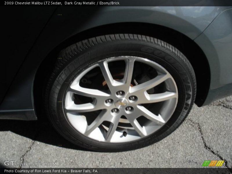 Dark Gray Metallic / Ebony/Brick 2009 Chevrolet Malibu LTZ Sedan