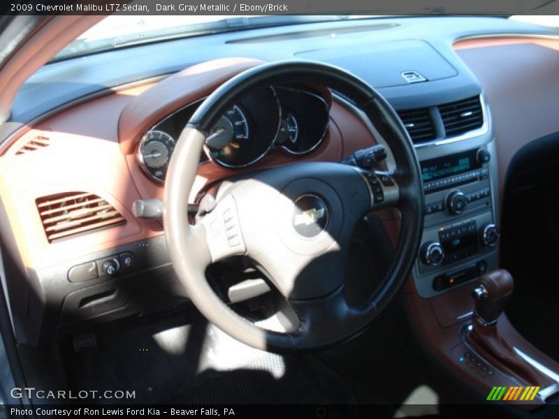 Dark Gray Metallic / Ebony/Brick 2009 Chevrolet Malibu LTZ Sedan