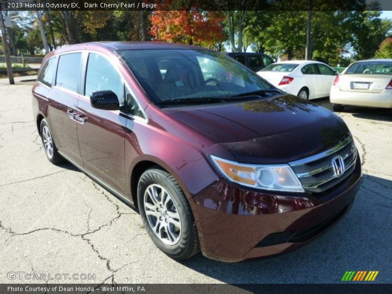 Dark Cherry Pearl / Beige 2013 Honda Odyssey EX