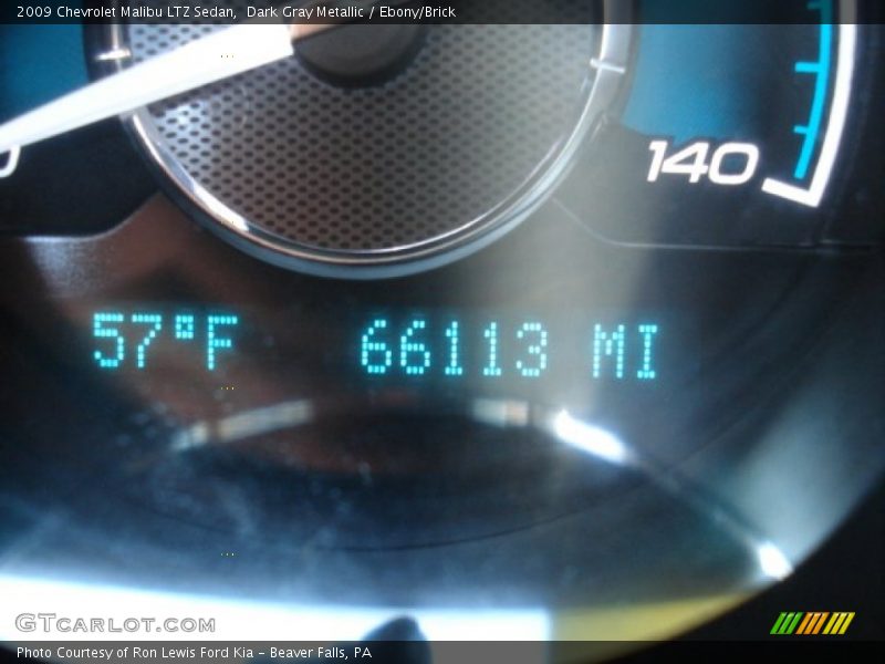 Dark Gray Metallic / Ebony/Brick 2009 Chevrolet Malibu LTZ Sedan