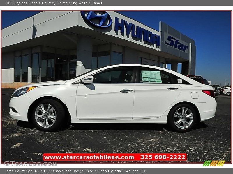 Shimmering White / Camel 2013 Hyundai Sonata Limited