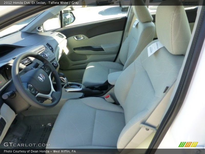Taffeta White / Gray 2012 Honda Civic EX Sedan