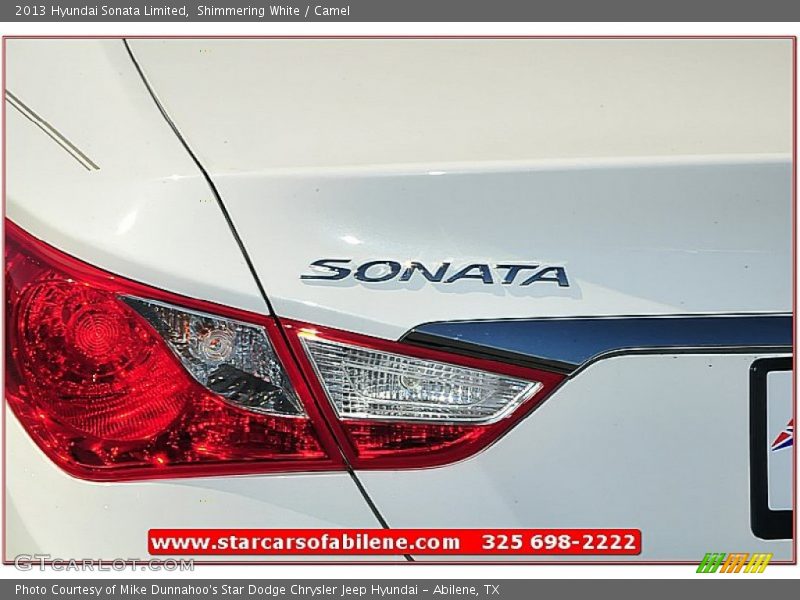 Shimmering White / Camel 2013 Hyundai Sonata Limited