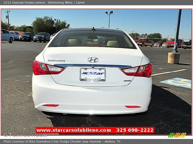 Shimmering White / Camel 2013 Hyundai Sonata Limited