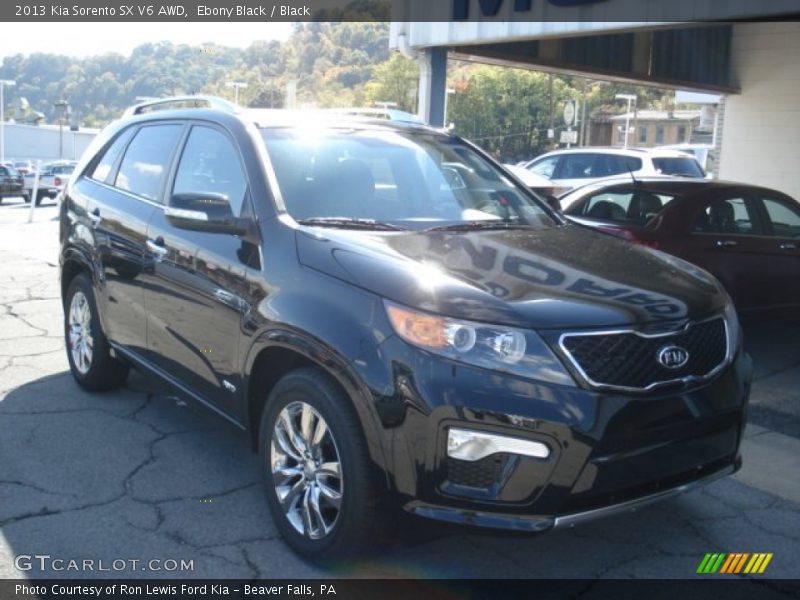 Ebony Black / Black 2013 Kia Sorento SX V6 AWD