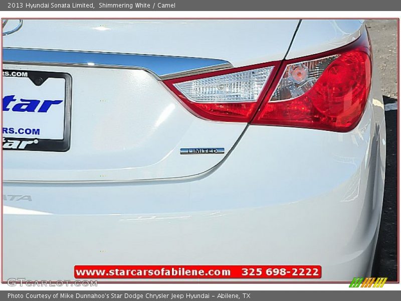 Shimmering White / Camel 2013 Hyundai Sonata Limited