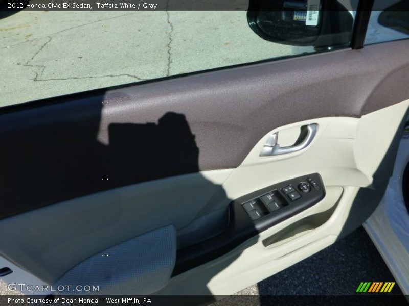 Taffeta White / Gray 2012 Honda Civic EX Sedan