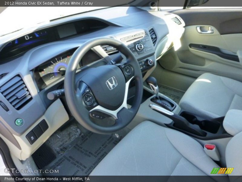 Taffeta White / Gray 2012 Honda Civic EX Sedan
