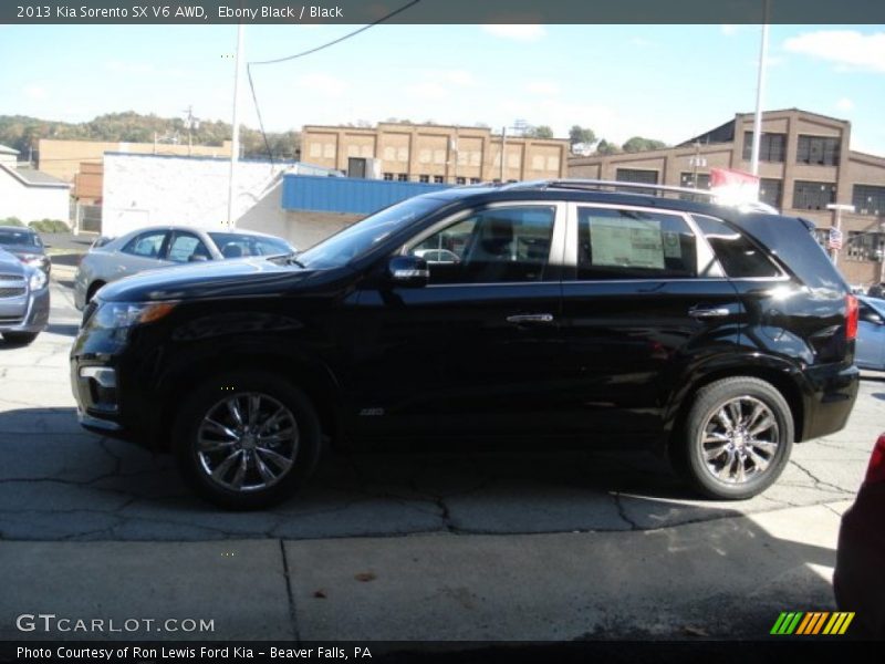 Ebony Black / Black 2013 Kia Sorento SX V6 AWD