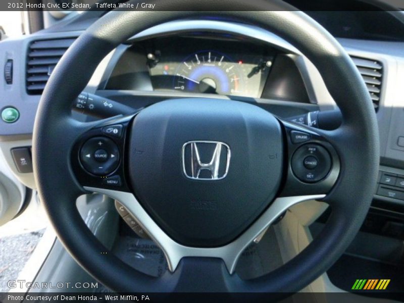 Taffeta White / Gray 2012 Honda Civic EX Sedan