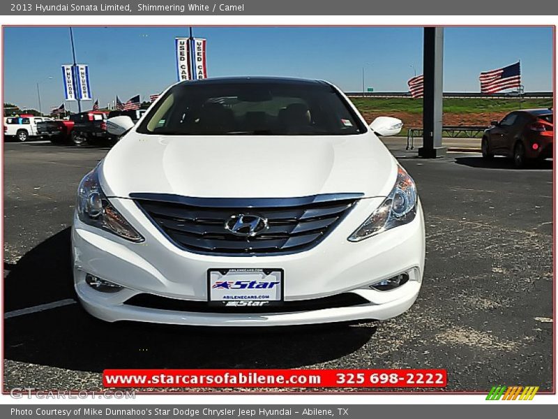 Shimmering White / Camel 2013 Hyundai Sonata Limited