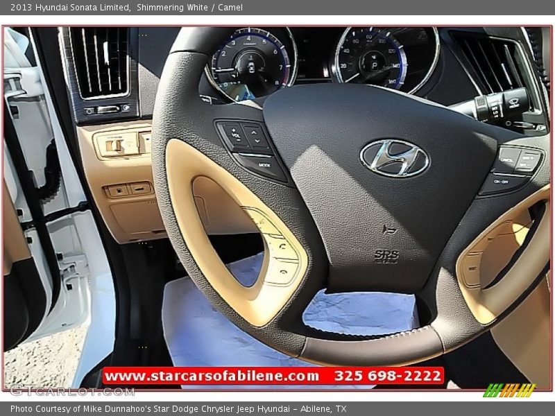 Shimmering White / Camel 2013 Hyundai Sonata Limited