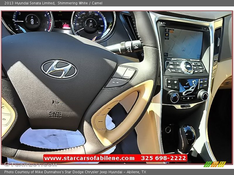 Shimmering White / Camel 2013 Hyundai Sonata Limited