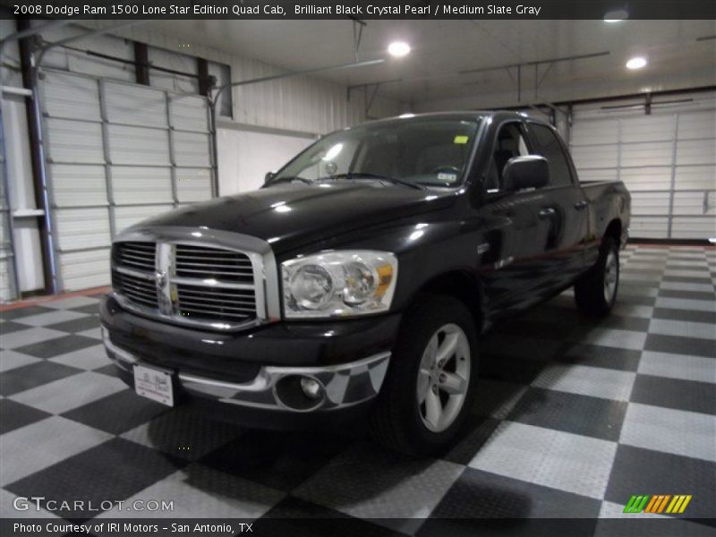 Brilliant Black Crystal Pearl / Medium Slate Gray 2008 Dodge Ram 1500 Lone Star Edition Quad Cab