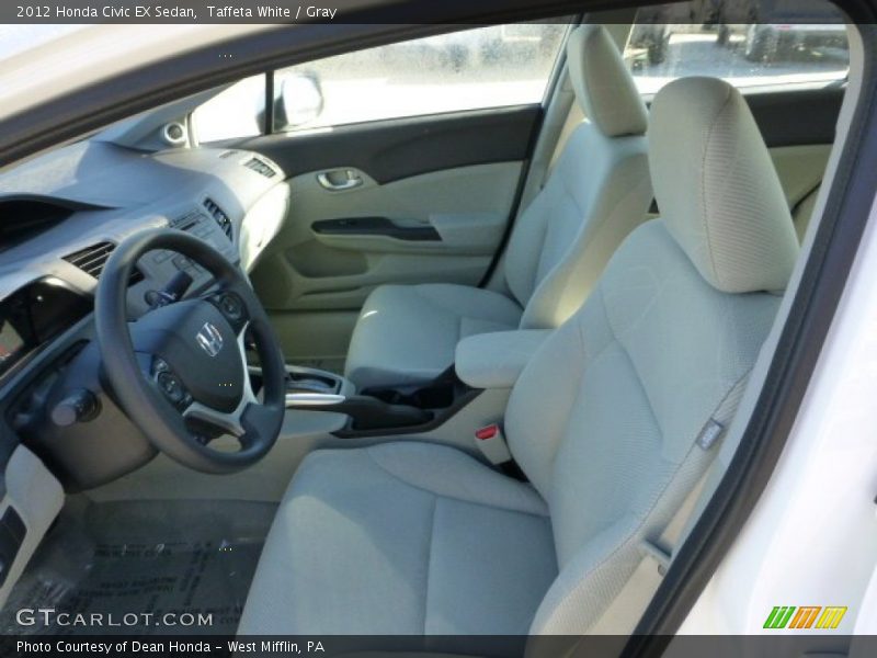 Taffeta White / Gray 2012 Honda Civic EX Sedan