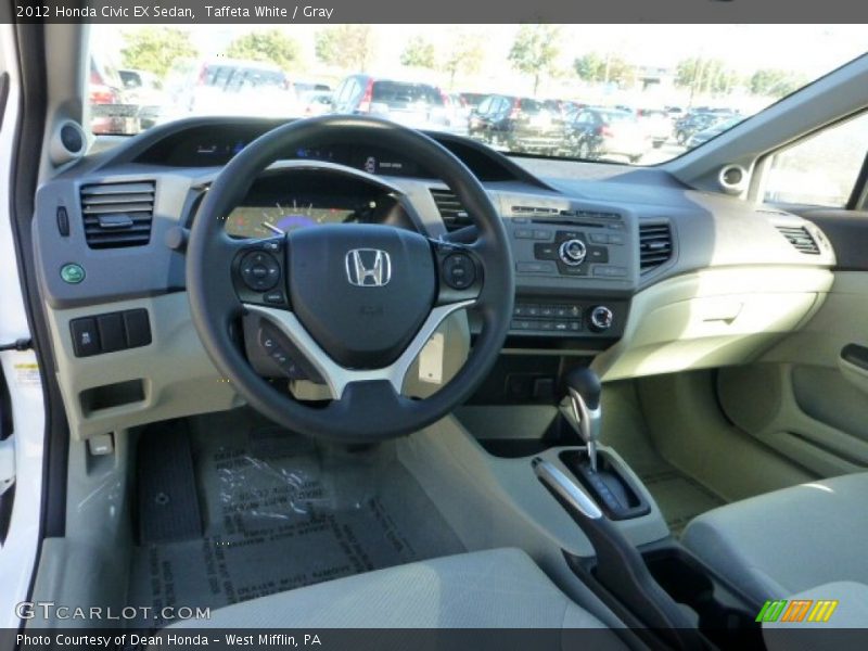 Taffeta White / Gray 2012 Honda Civic EX Sedan