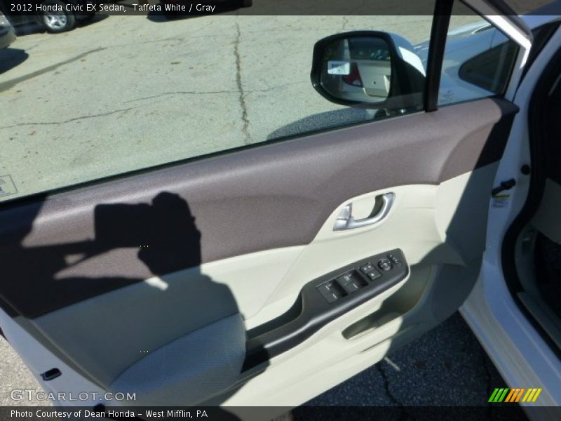 Taffeta White / Gray 2012 Honda Civic EX Sedan