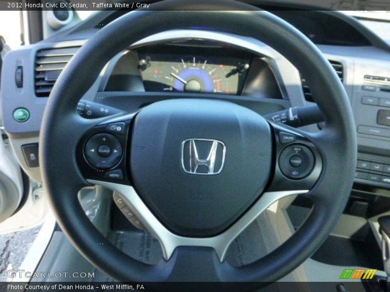 Taffeta White / Gray 2012 Honda Civic EX Sedan