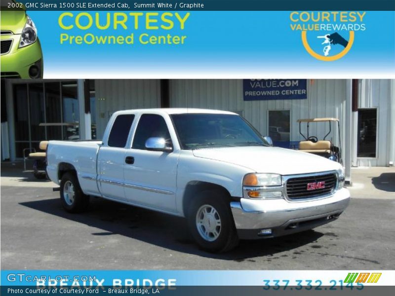 Summit White / Graphite 2002 GMC Sierra 1500 SLE Extended Cab