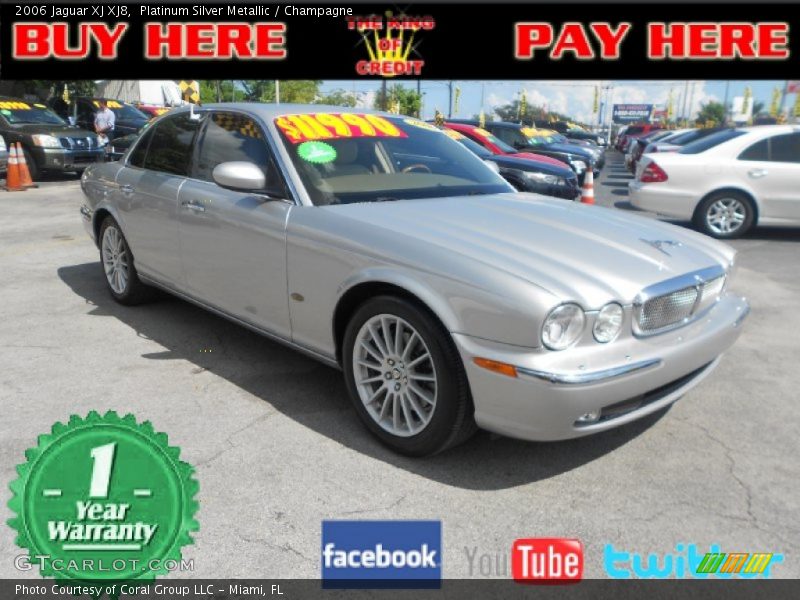 Platinum Silver Metallic / Champagne 2006 Jaguar XJ XJ8