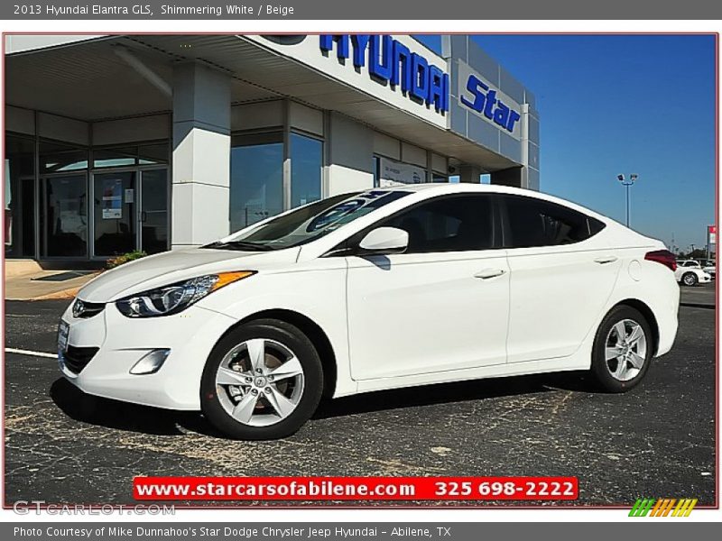 Shimmering White / Beige 2013 Hyundai Elantra GLS