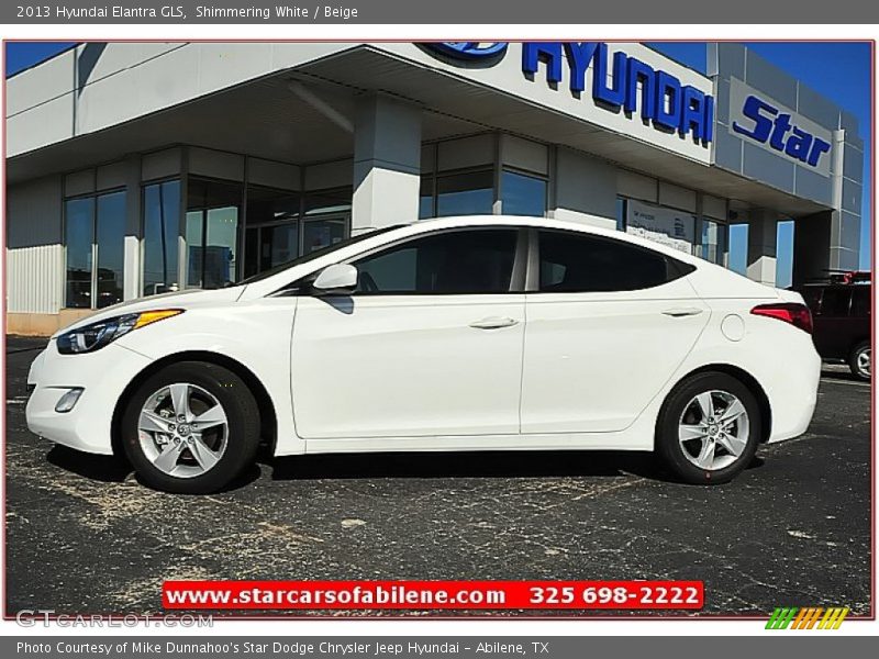 Shimmering White / Beige 2013 Hyundai Elantra GLS