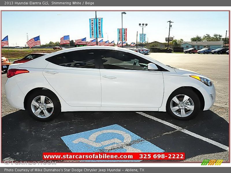 Shimmering White / Beige 2013 Hyundai Elantra GLS