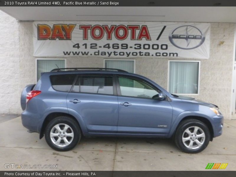 Pacific Blue Metallic / Sand Beige 2010 Toyota RAV4 Limited 4WD