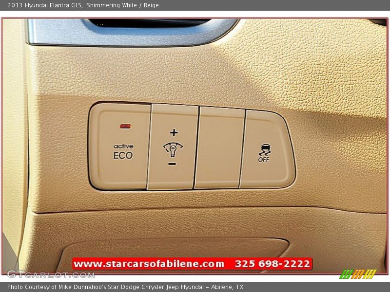 Shimmering White / Beige 2013 Hyundai Elantra GLS