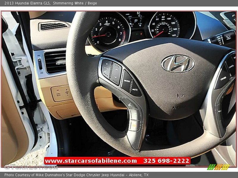 Shimmering White / Beige 2013 Hyundai Elantra GLS