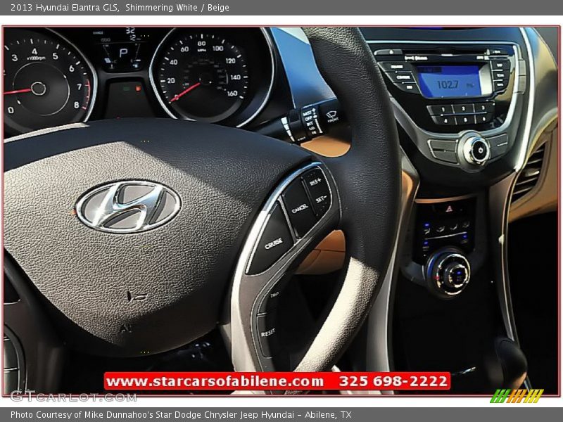 Shimmering White / Beige 2013 Hyundai Elantra GLS