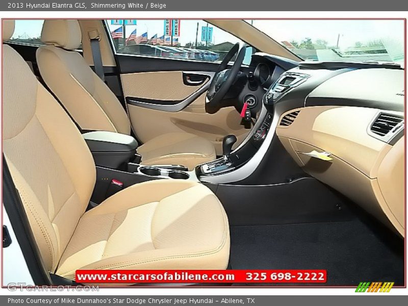 Shimmering White / Beige 2013 Hyundai Elantra GLS